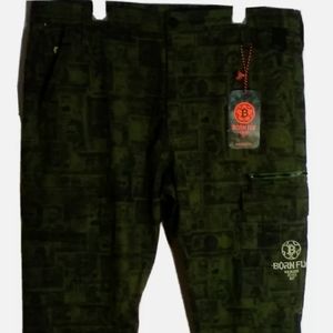 Born-Fly Mens Size 40 Series 2020 Jeans green money/bills patches New with tags